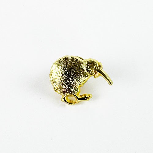 Gold Kiwi Bird Pinback Badge - ShopNZ