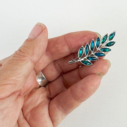 Gorgeous NZ Paua and Silver Fern Brooch - ShopNZ