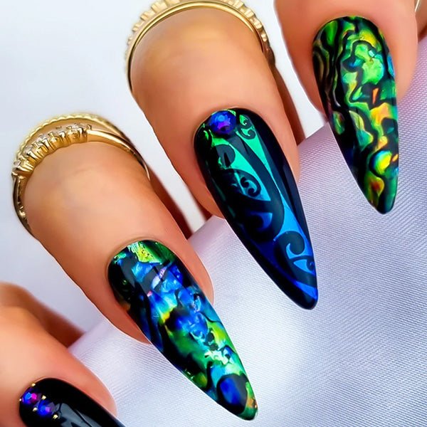 Gorgeous Paua Shell Print Nail Art Transfers - ShopNZ