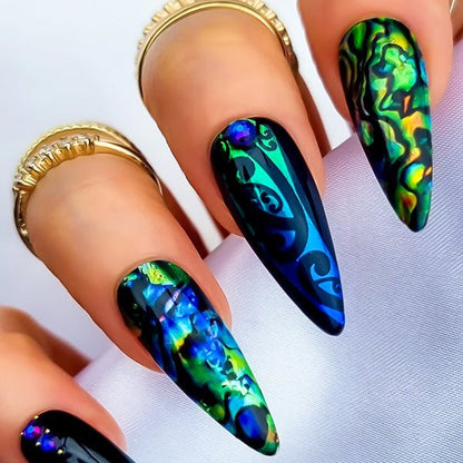 Gorgeous Paua Shell Print Nail Art Transfers - ShopNZ