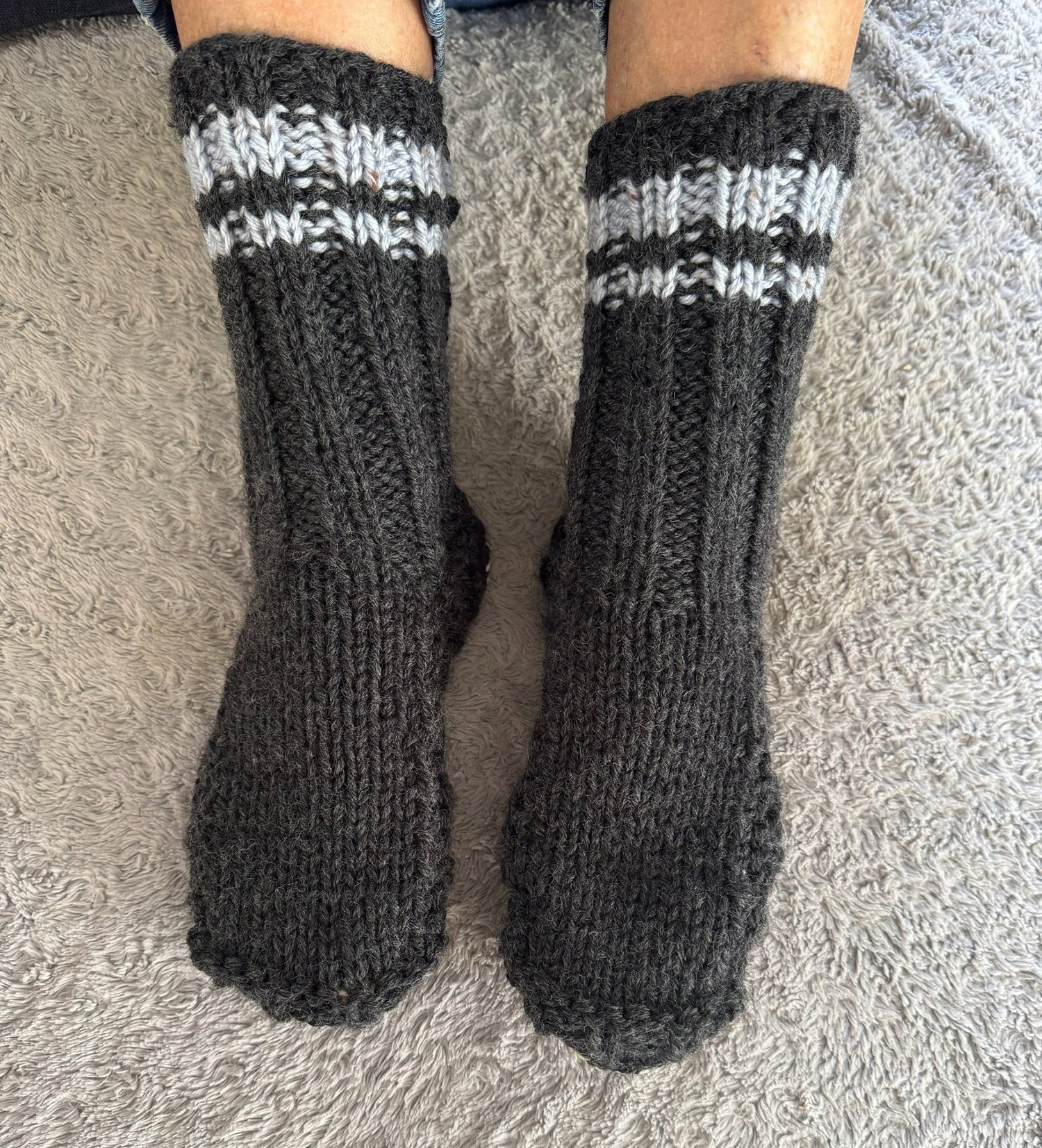 Grey NZ Slipper Socks with Sheepskin Sole - Warm and Comfy - ShopNZ