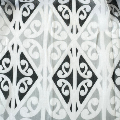 Grey White and Black Māori Kowhaiwhai Scarf - ShopNZ