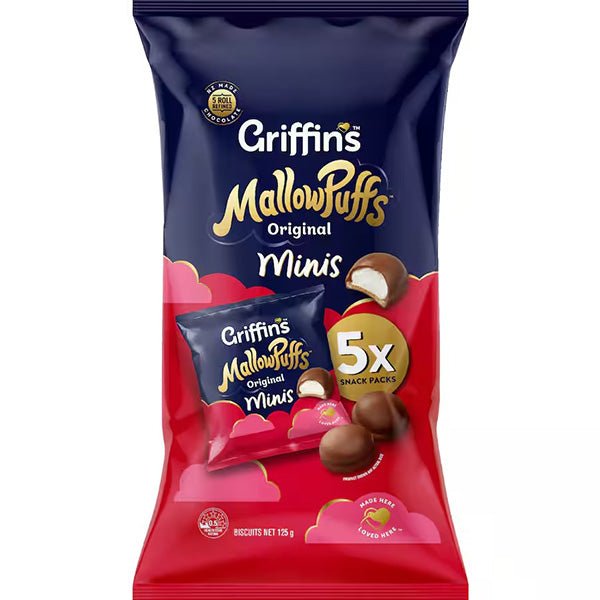 Griffins Mallowpuffs Minis - 5 x Snack Packs - ShopNZ