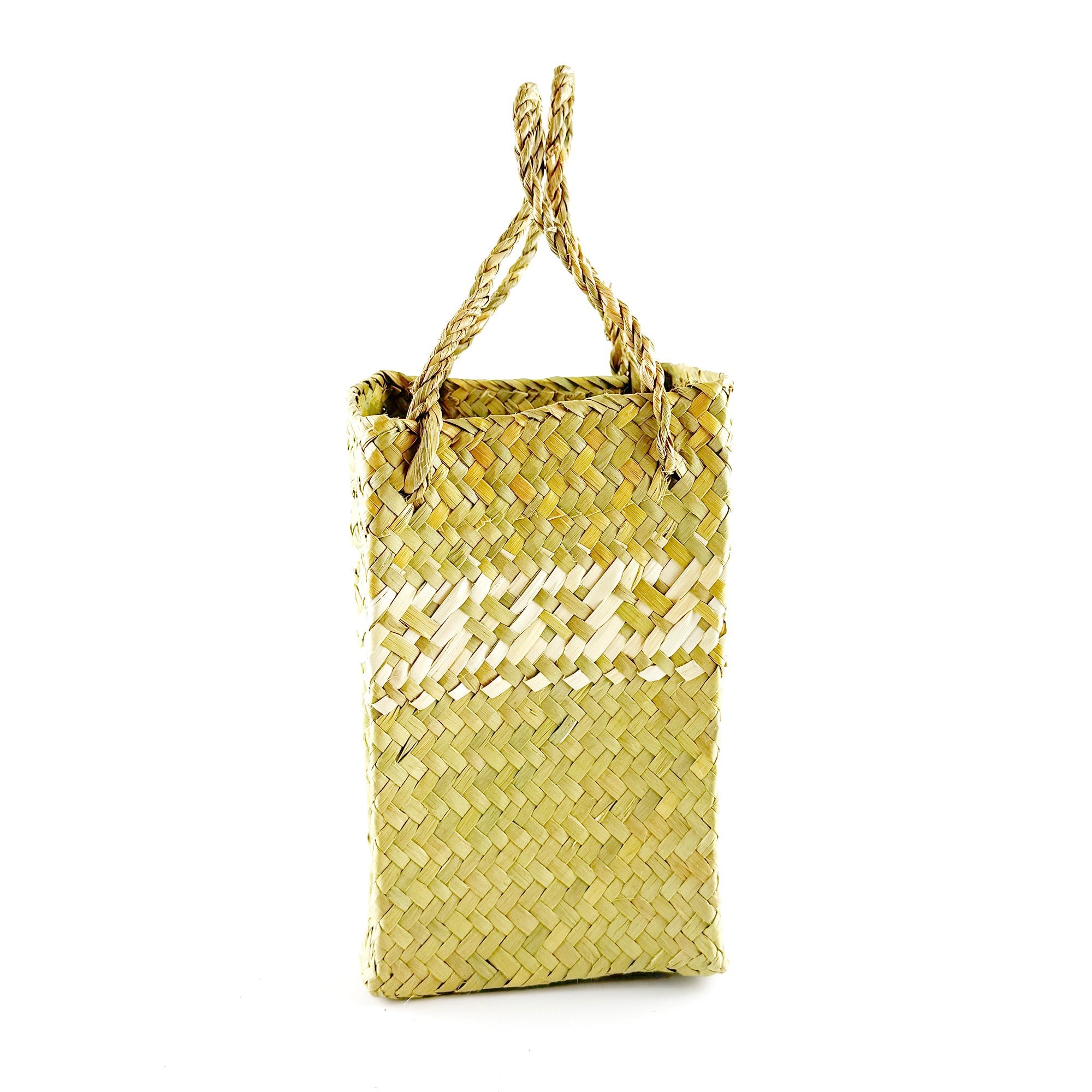 Half Wine Bottle Size Vietnamese Flax Bag - ShopNZ