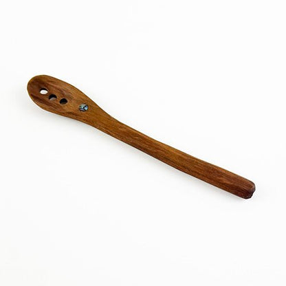 Hand Made Kauri and Paua Olive Spoon - ShopNZ