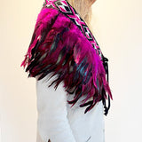Hot Pink and Cerise Short Maori Korowai - ShopNZ