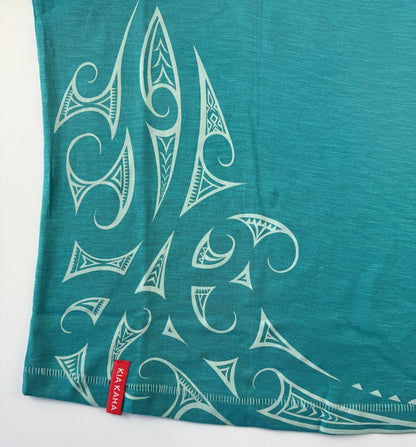 Jade Green Womens Souvenir NZ T-shirt with Māori Tattoo Print - ShopNZ