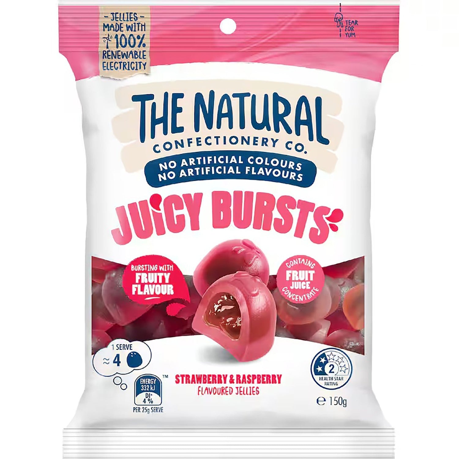 Juicy Bursts Strawberry and Raspberry Jellies Candy from The Natural Confectionery Co - ShopNZ