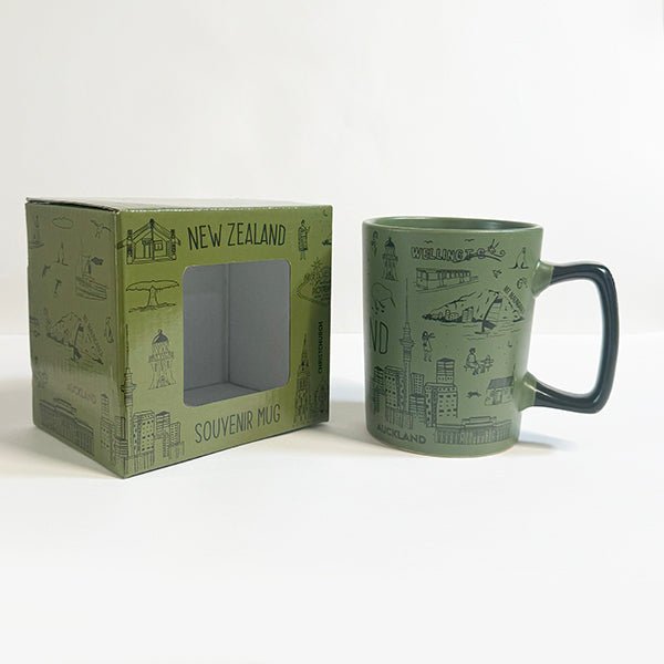 Khaki or Pink Souvenir NZ 13oz Mug - ShopNZ
