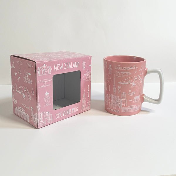 Khaki or Pink Souvenir NZ 13oz Mug - ShopNZ