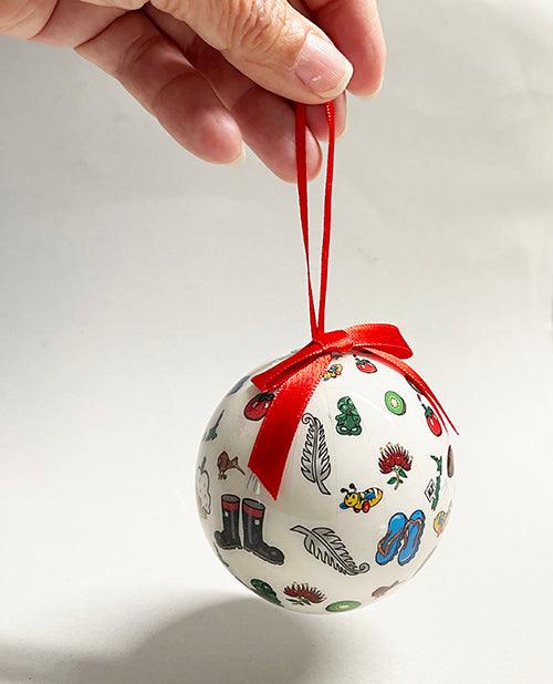 Kiwiana Icons Christmas Ball Ornament - ShopNZ
