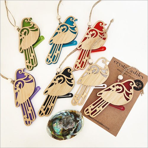 Koru Kereru NZ Wood Pigeon Christmas Ornament - ShopNZ