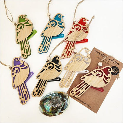 Koru Kereru NZ Wood Pigeon Christmas Ornament - ShopNZ