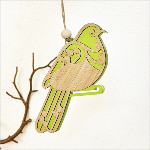 Koru Kereru NZ Wood Pigeon Christmas Ornament - ShopNZ