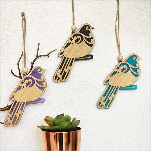 Koru Kereru NZ Wood Pigeon Christmas Ornament - ShopNZ