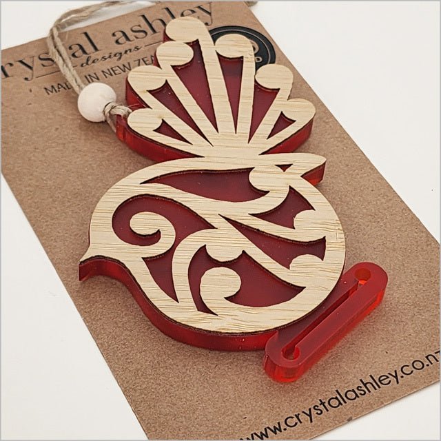 Koru NZ Fantail Bird Christmas Ornament - ShopNZ