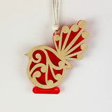 Koru NZ Fantail Bird Christmas Ornament - ShopNZ