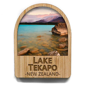 Lake Tekapo NZ Bamboo Fridge Magnet - ShopNZ