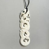 Large 15cm Maori Double Manaia Bone Necklace - ShopNZ