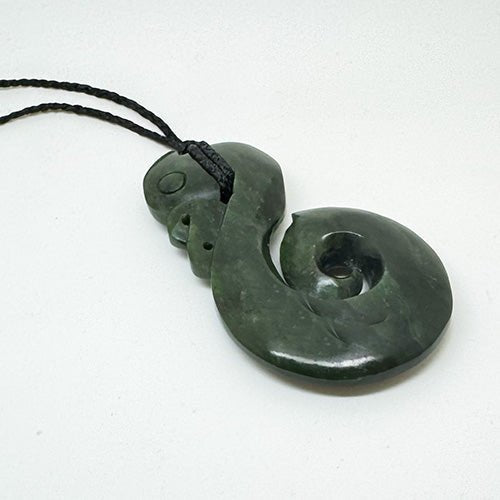Large Genuine NZ Greenstone Manaia Necklace 8cm - ShopNZ