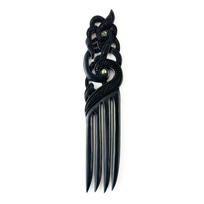 Large Hardwood Māori Manaia Heru Comb - ShopNZ