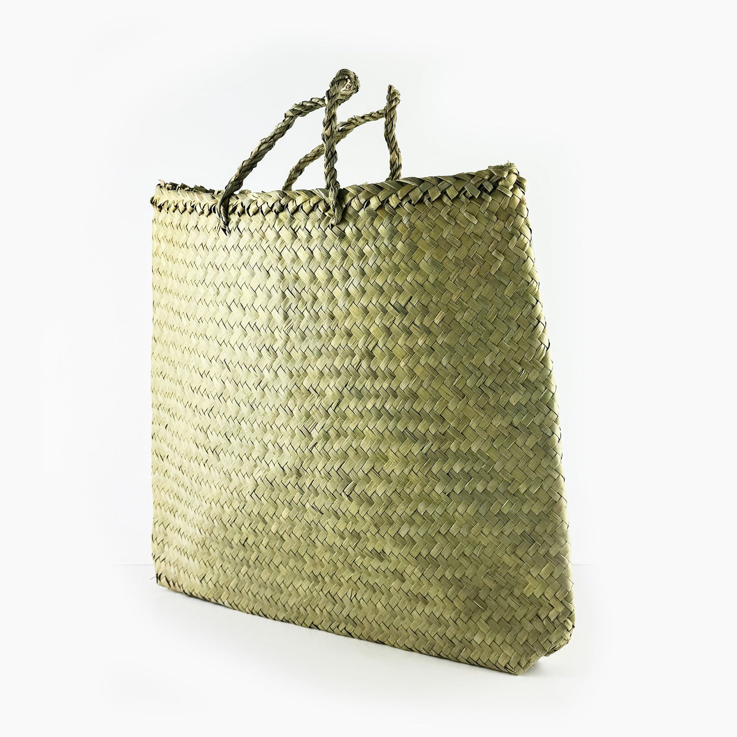 Large Maori Style Flax Kete Basket 37 x 41cm - ShopNZ