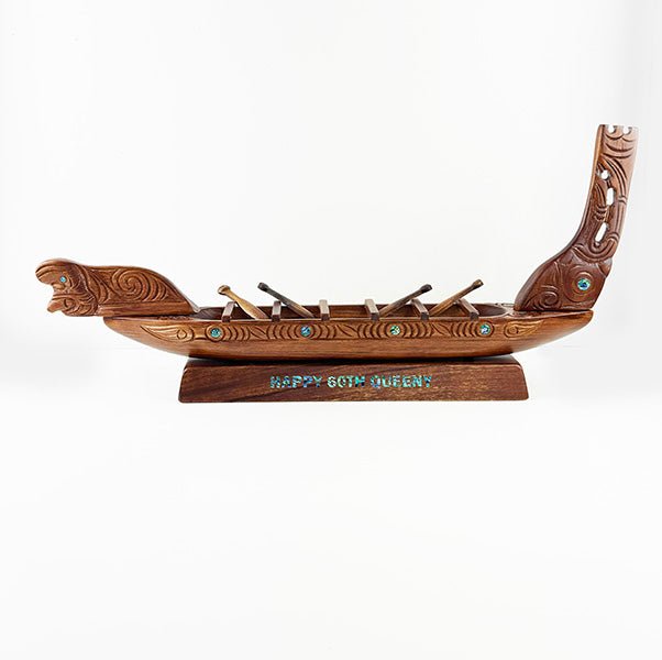 Large Maori War Canoe with Paddles - ShopNZ