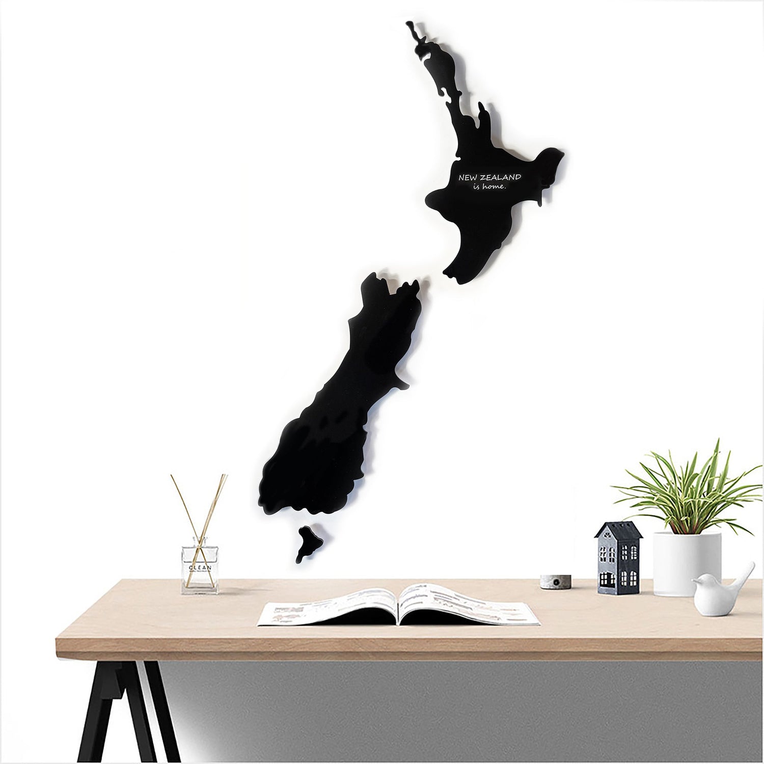 Large Map of NZ Wall Art with NEW ZEALAND is Home Engraving - ShopNZ