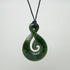 Large NZ Greenstone Twist with Koru Necklace - ShopNZ
