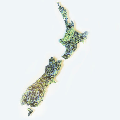 Large Paua Map of New Zealand Wall Art - ShopNZ