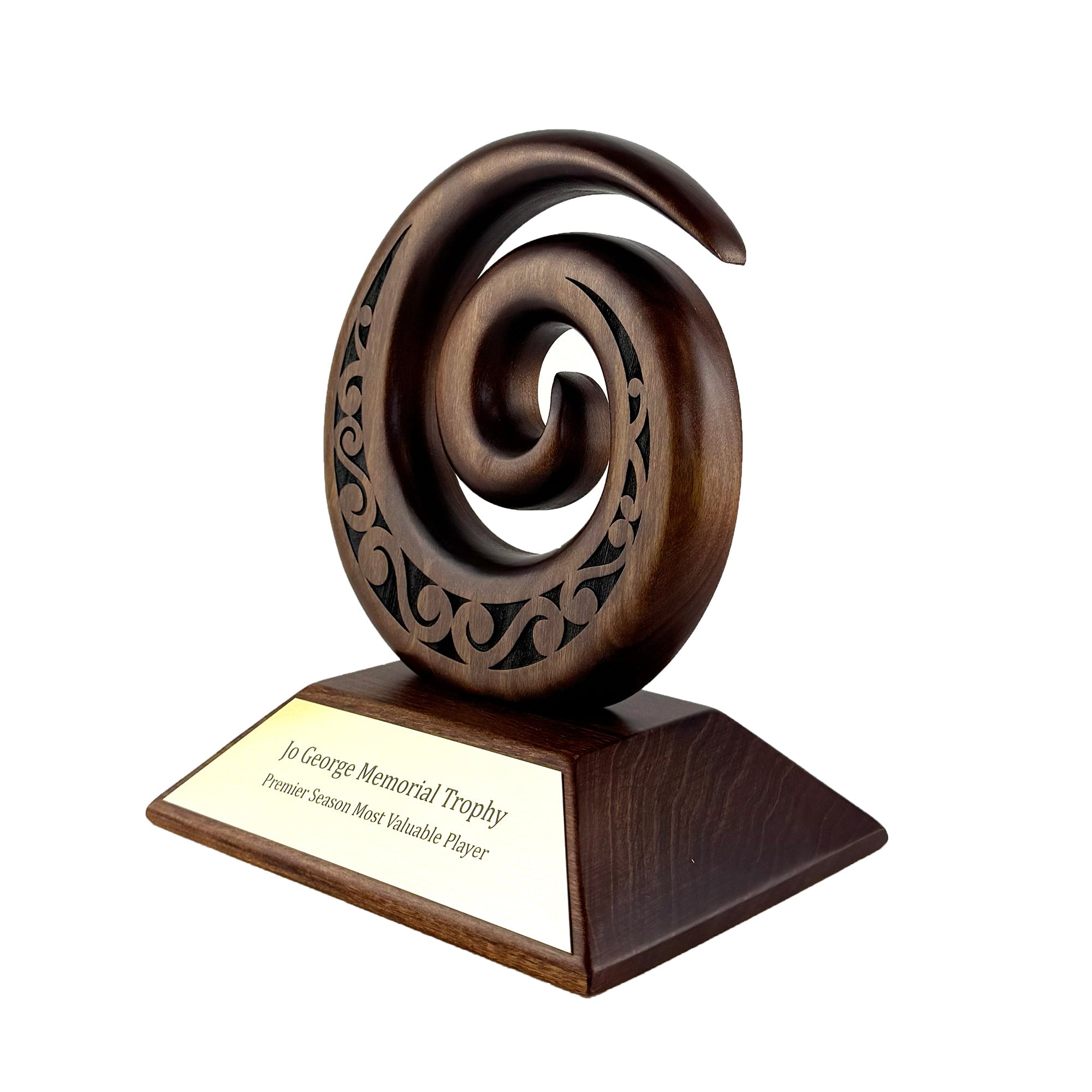 Large Single Koru Wooden Trophy - ShopNZ