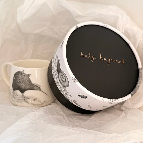 Lovely Walking With Aroha Mug - Kiwi Bird Design by local artist Katy Hayward - ShopNZ