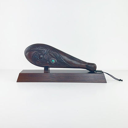 Mahogany Maori Patu on Stand - engraving optional - ShopNZ