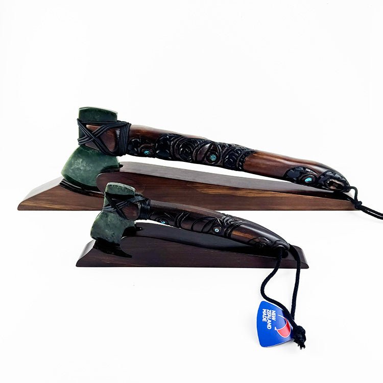 Maori Axe Toki Kaka Poto with Greenstone Head - ShopNZ