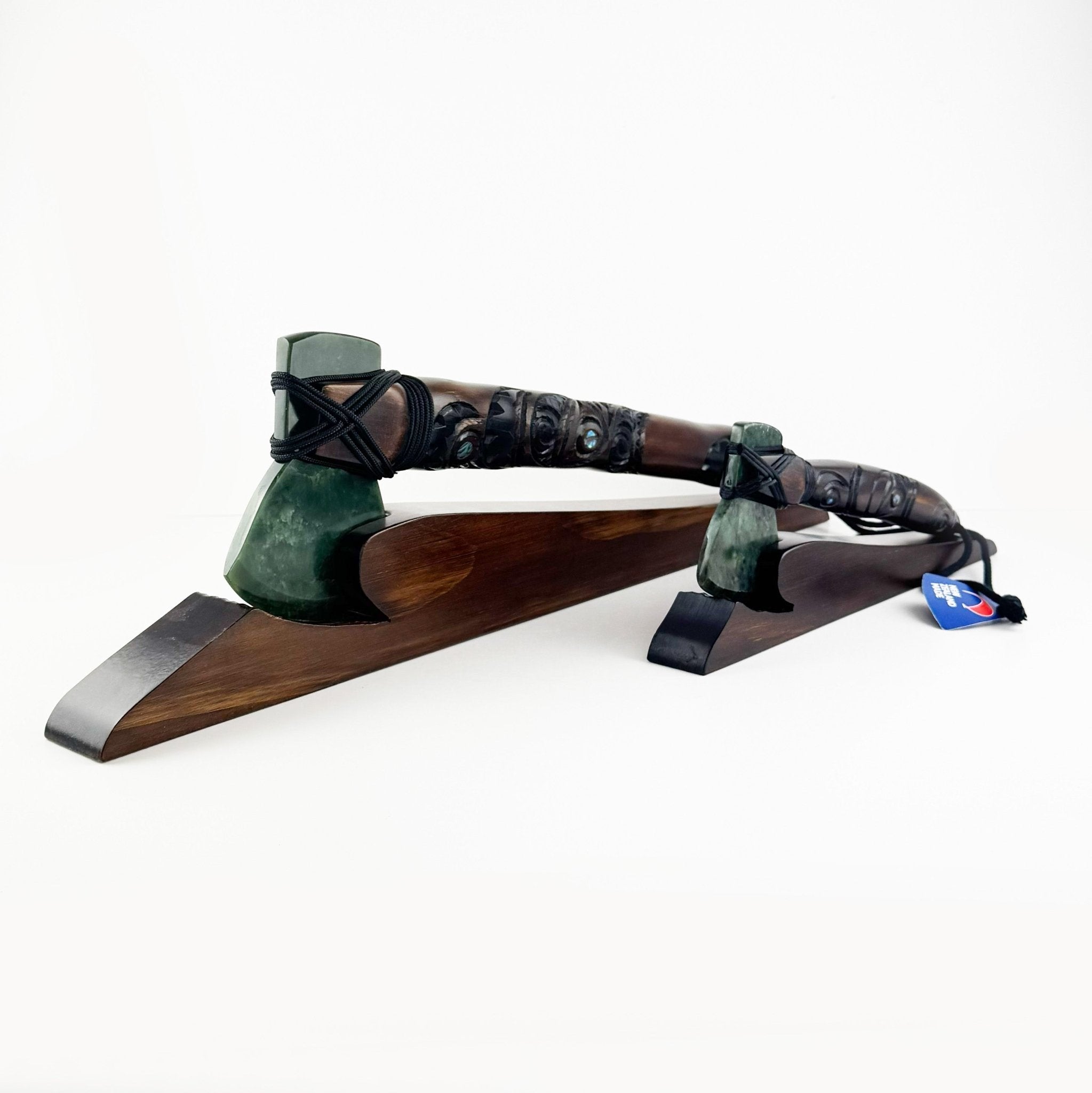 Maori Axe Toki Kaka Poto with Greenstone Head - ShopNZ