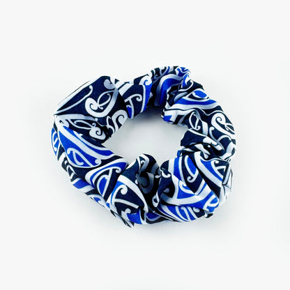 Māori Blue Koru Hair Scrunchie - ShopNZ