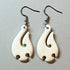 Maori Bone Carved Hook Earrings - ShopNZ