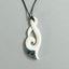Maori Bone Hook Necklace with Twist Koru and Paua