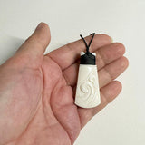Maori Bone Toki Necklace with Koru - ShopNZ
