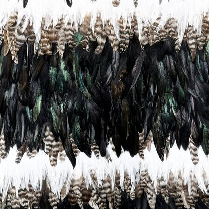Maori Feather Korowai - Black Brown White and Jade - ShopNZ
