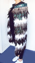 Maori Feather Korowai - White Jade Mottled Stripe - ShopNZ