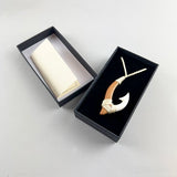 Maori Fish Hook Necklace Made From Bone Wood and Paua - ShopNZ