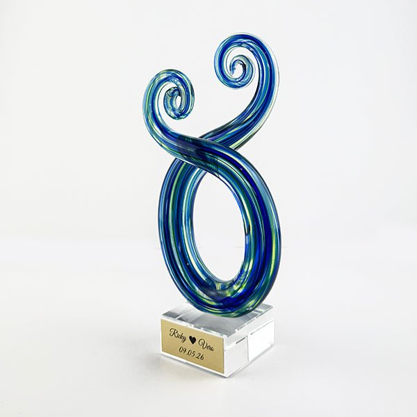 Maori Glass Twist Koru Trophy or Ornament - 3 Sizes - ShopNZ