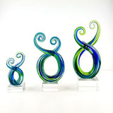 Maori Glass Twist Koru Trophy or Ornament - 3 Sizes - ShopNZ