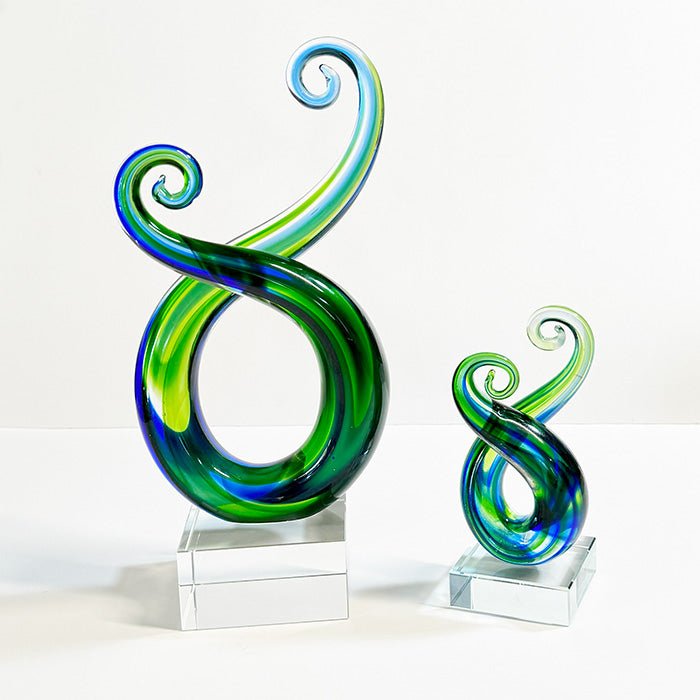 Maori Glass Twist Koru Trophy or Ornament - ShopNZ