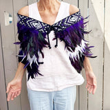 Maori Korowai Cape in Purple and White - ShopNZ