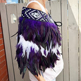 Maori Korowai Cape in Purple and White - ShopNZ