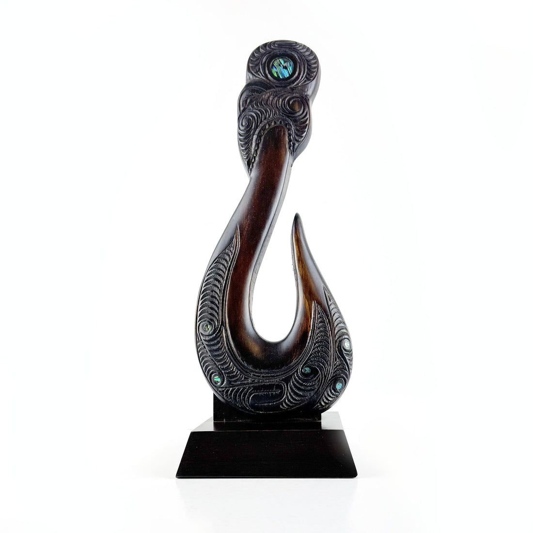 Māori Made 40cm Tall Fish Hook Trophy - ShopNZ