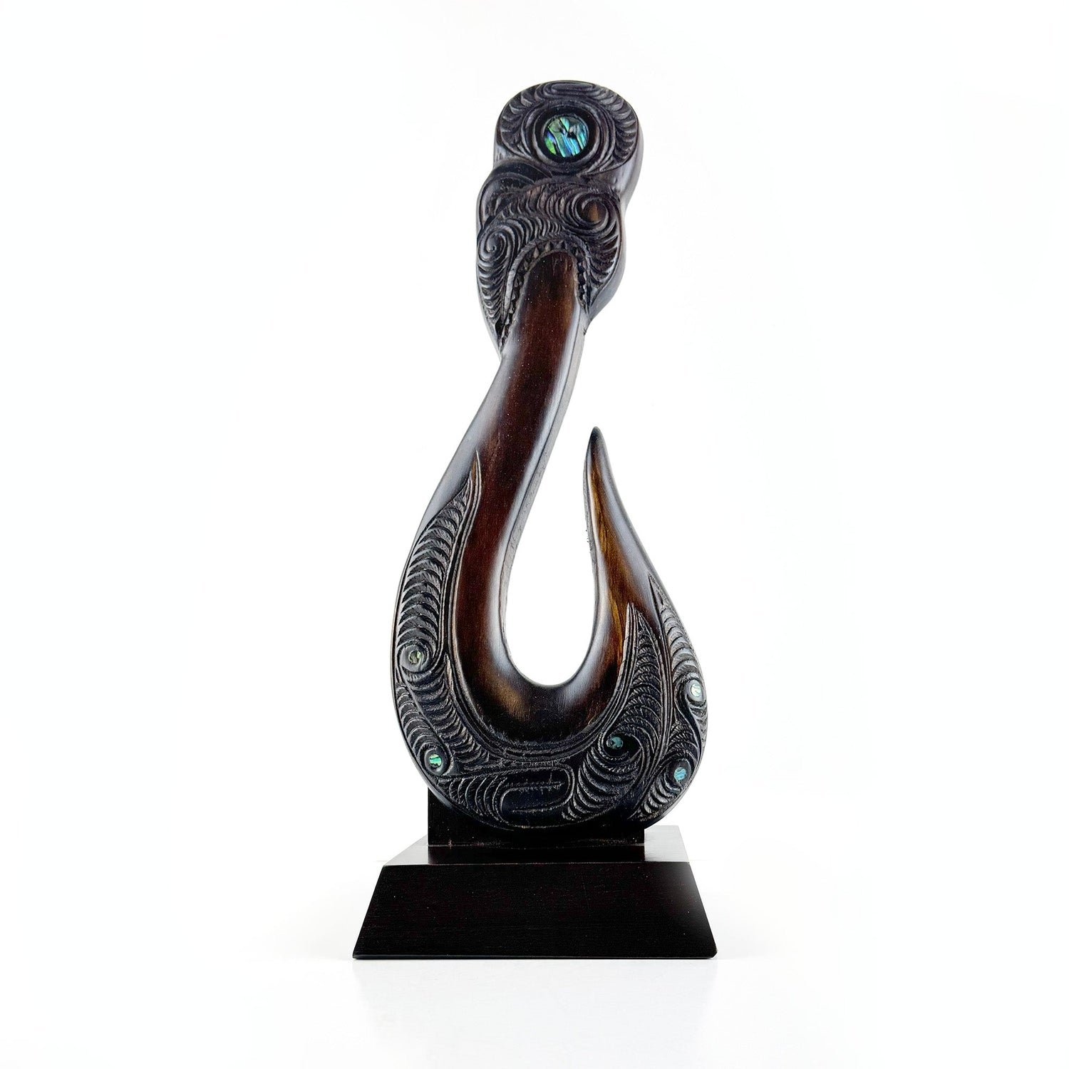 Māori Made 40cm Tall Fish Hook Trophy - ShopNZ