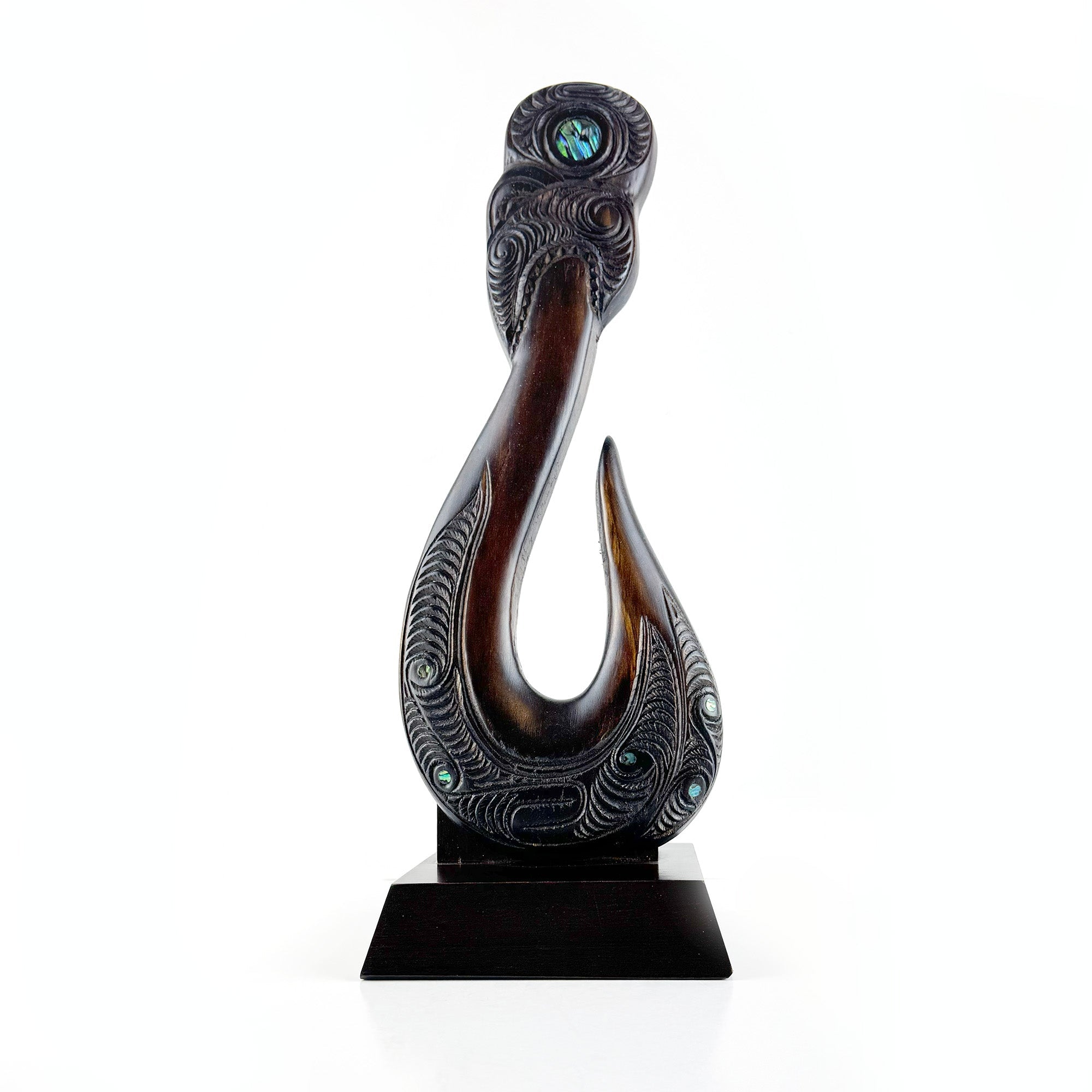 Māori Made 40cm Tall Fish Hook Trophy - ShopNZ